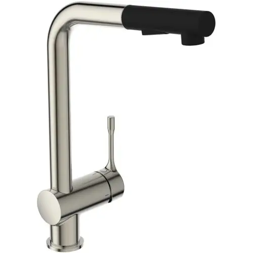 Küchenarmatur von Ideal Standard mit hohem Auslauf und schwenkbarem Auslauf, gefertigt aus Metall mit mattem Finish und ergonomischem Bedienhebel.